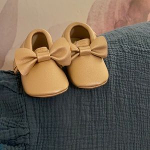 Golden baby moccasins size 1